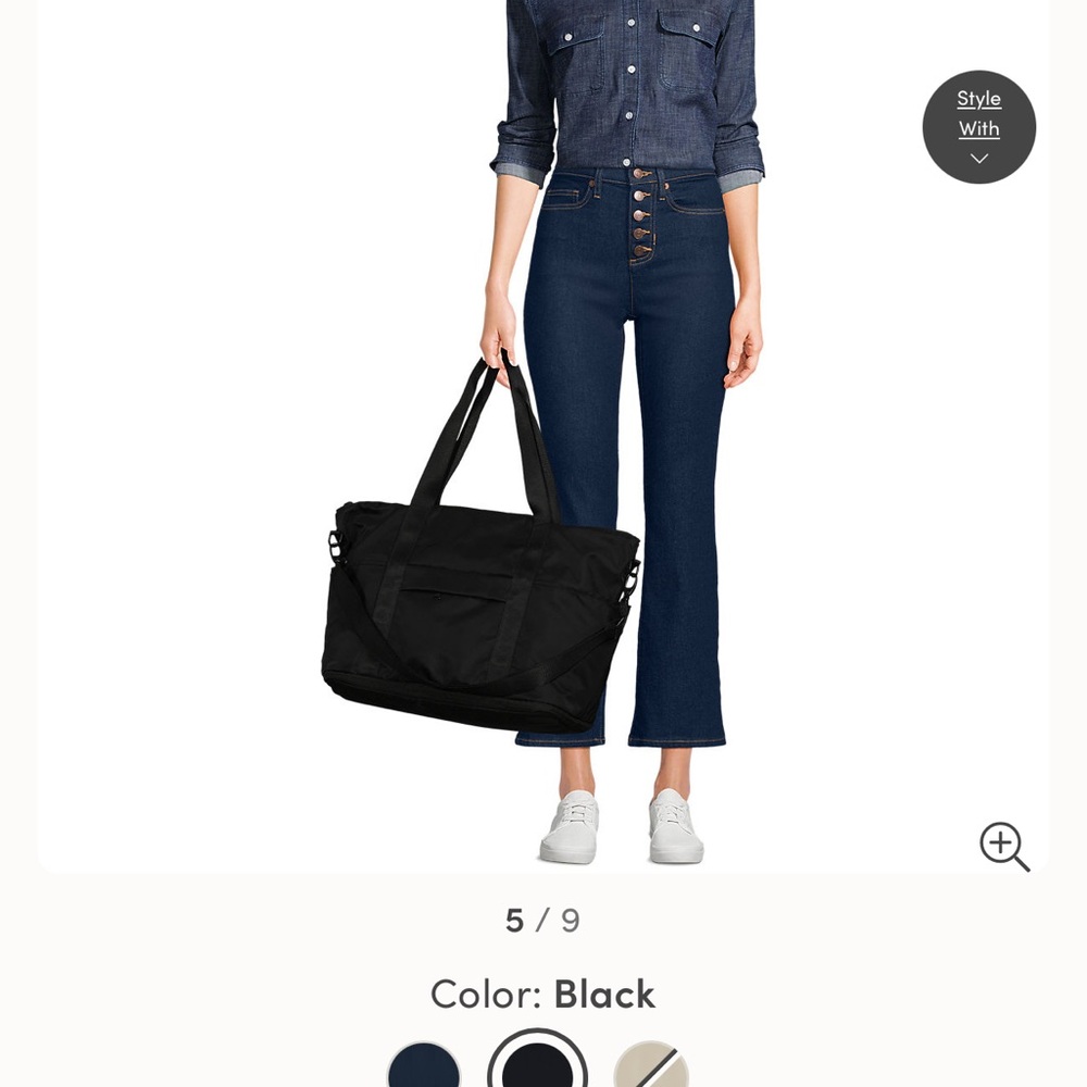 Lands' End Black Tote Bag